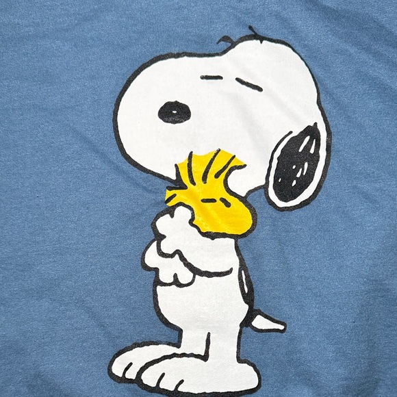 Peanuts Snoopy Men's Pullover Sweatshirt Blue Large - Picture 2 of 5